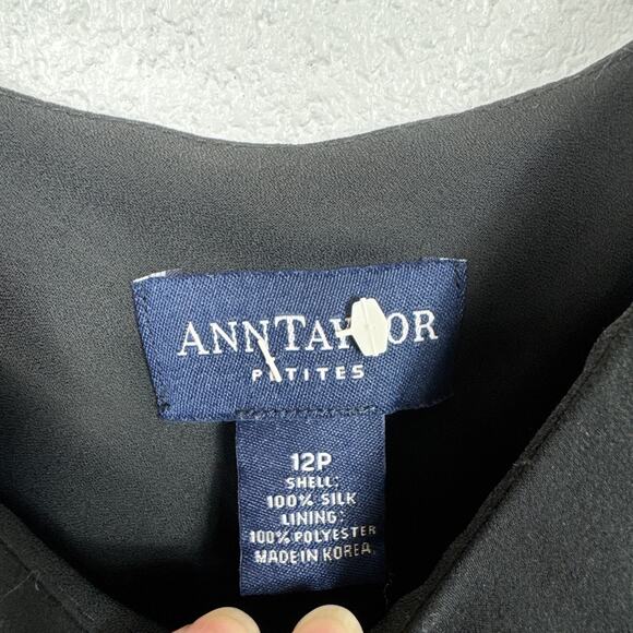 Vintage Ann Taylor Y2K Fairy Goth Silk Midi Dress Black Whimsygoth Vamp - Picture 3 of 7